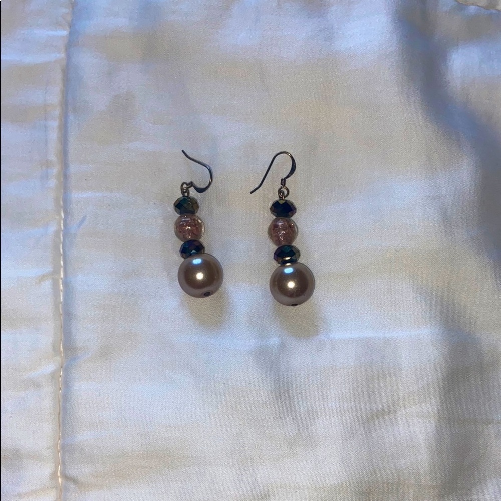 Elegant Pearl and Bead Drop Earrings